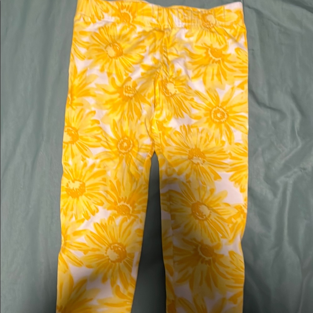 Carter's Yellow and White Tropical Print Leggings